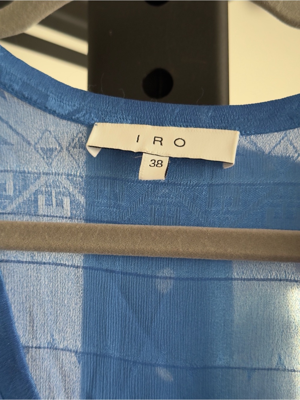IRO Blue Ruffled V-Neck Tunic - Picture 2 of 5